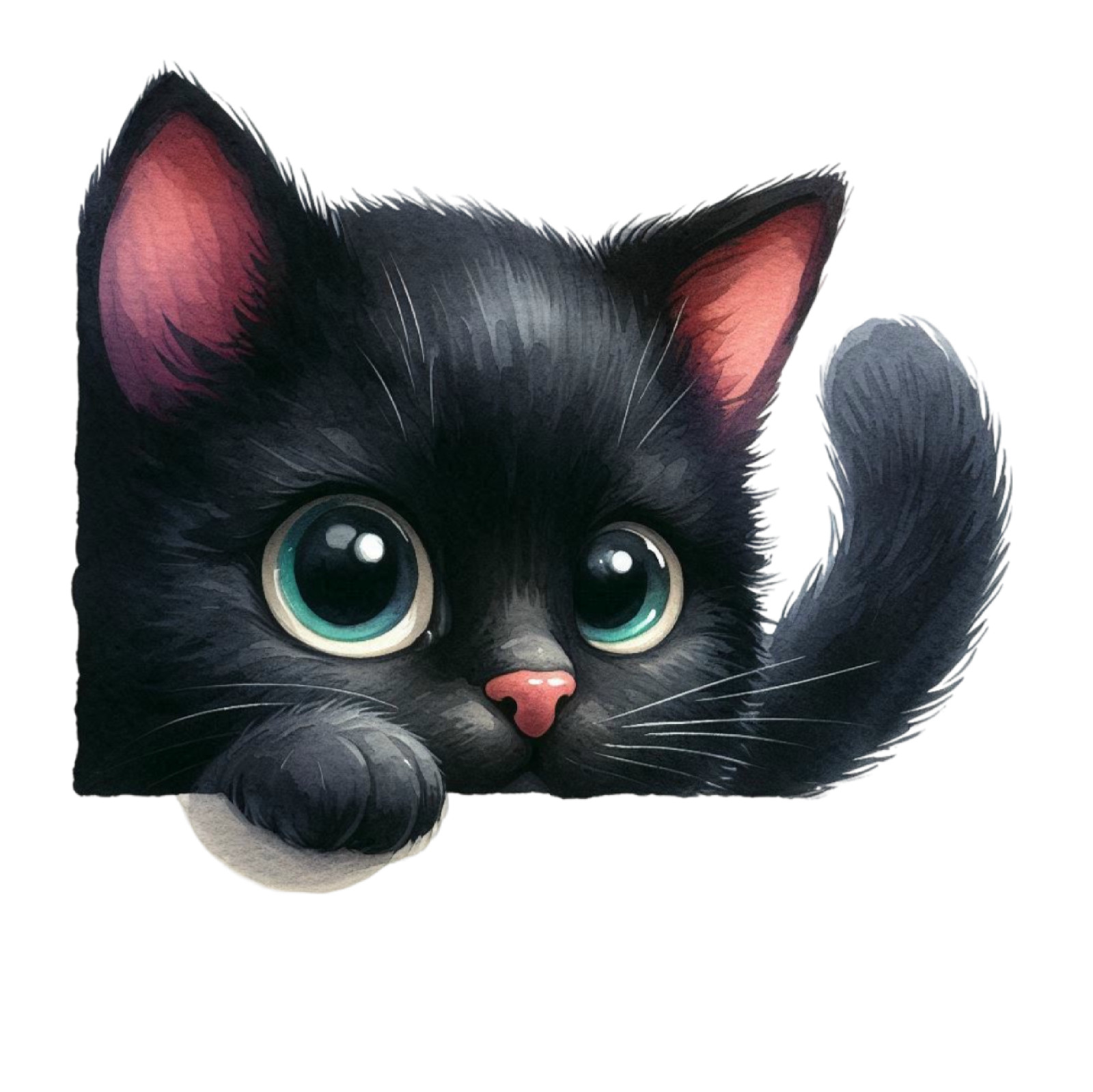 Black Cat Looking Wall Decal Sticker 18X18cm Tall