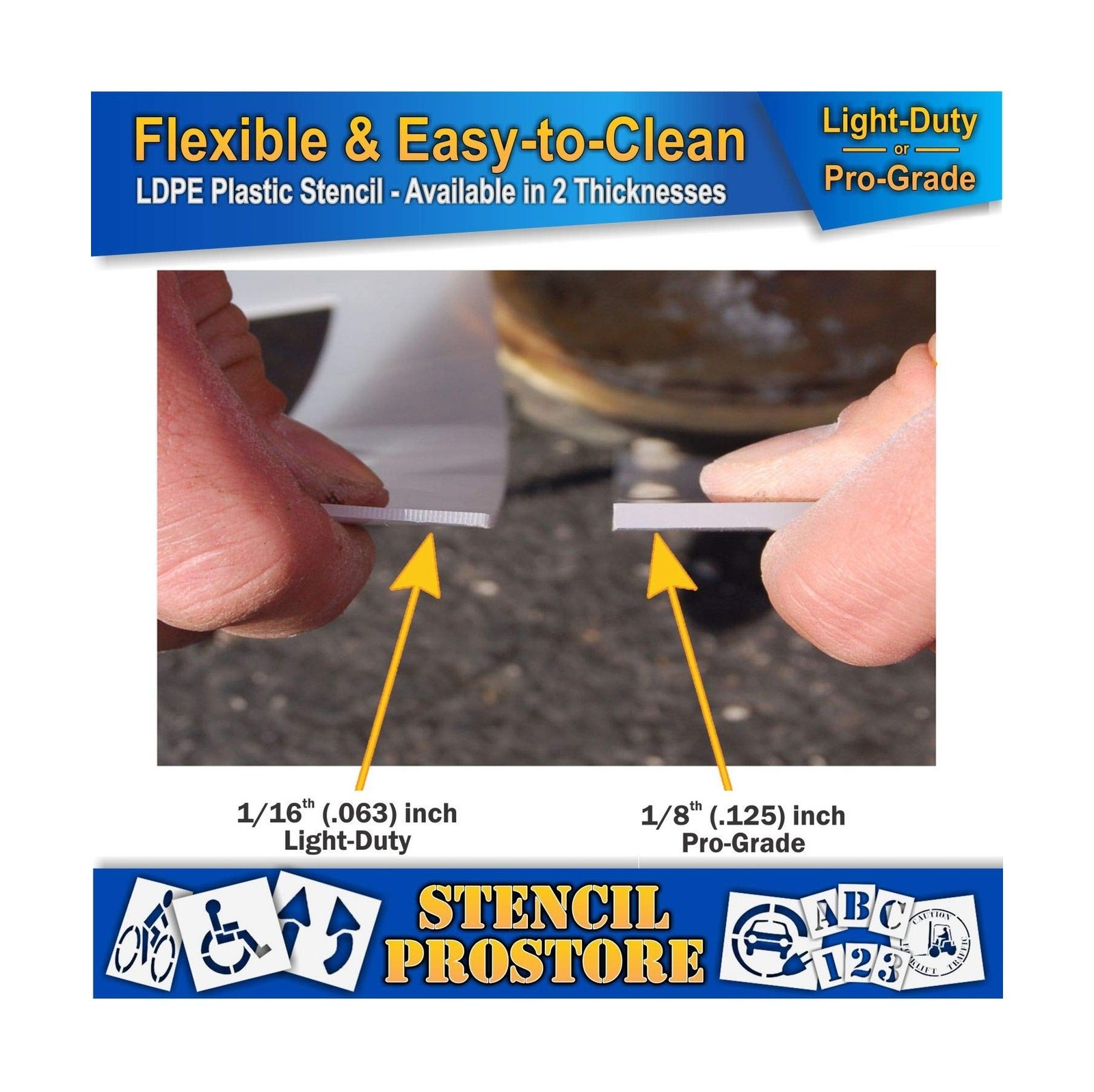 Pavement Marking Stencils – 18 inch NO Parking Stencil – 18″ x 99″ x 1/16” (…