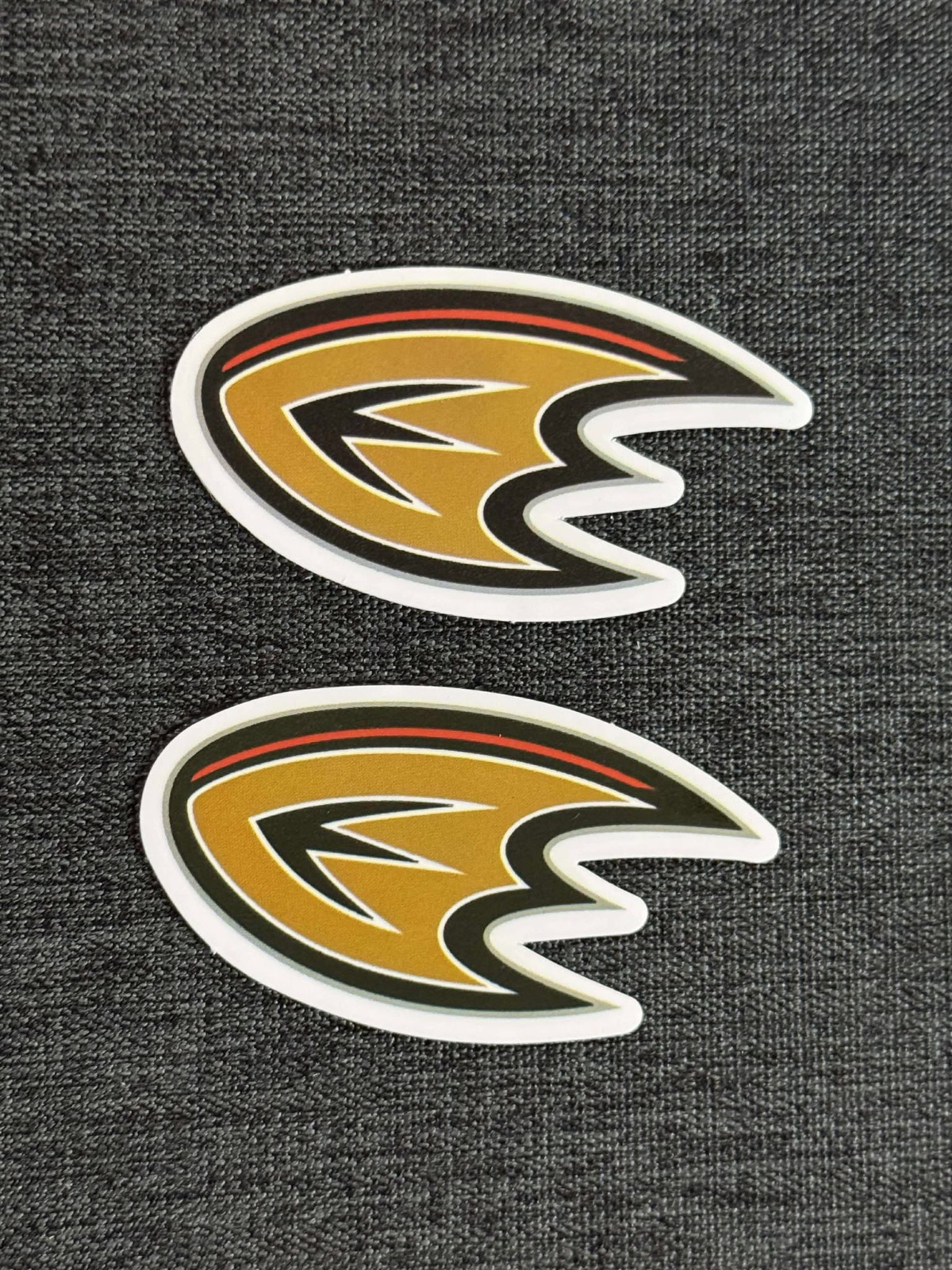 Lot (2) ANAHEIM DUCKS 1 3/8″ x 2 1/2″ Logo STICKERS Fast! FREE SHIP!