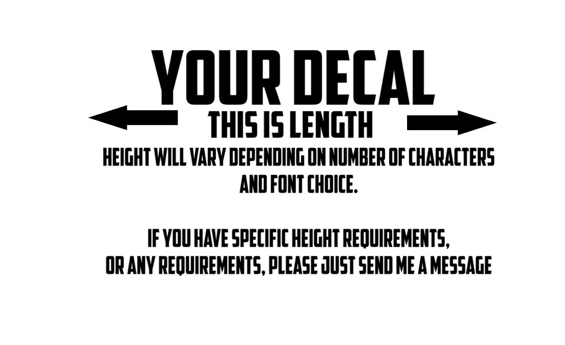 Custom Decal Sticker Vinyl Lettering Personalized Text,Window Wall Car Truck (14