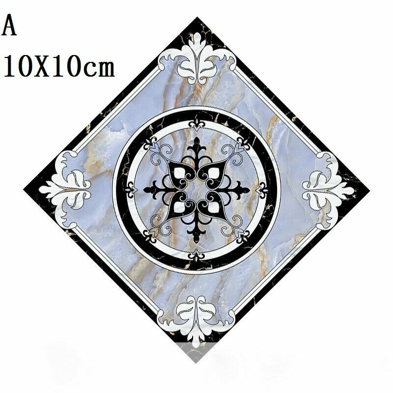 10X Tiles Stickers PVC Floral Self-adhesive Home Wall Floor Decor Square 10cm