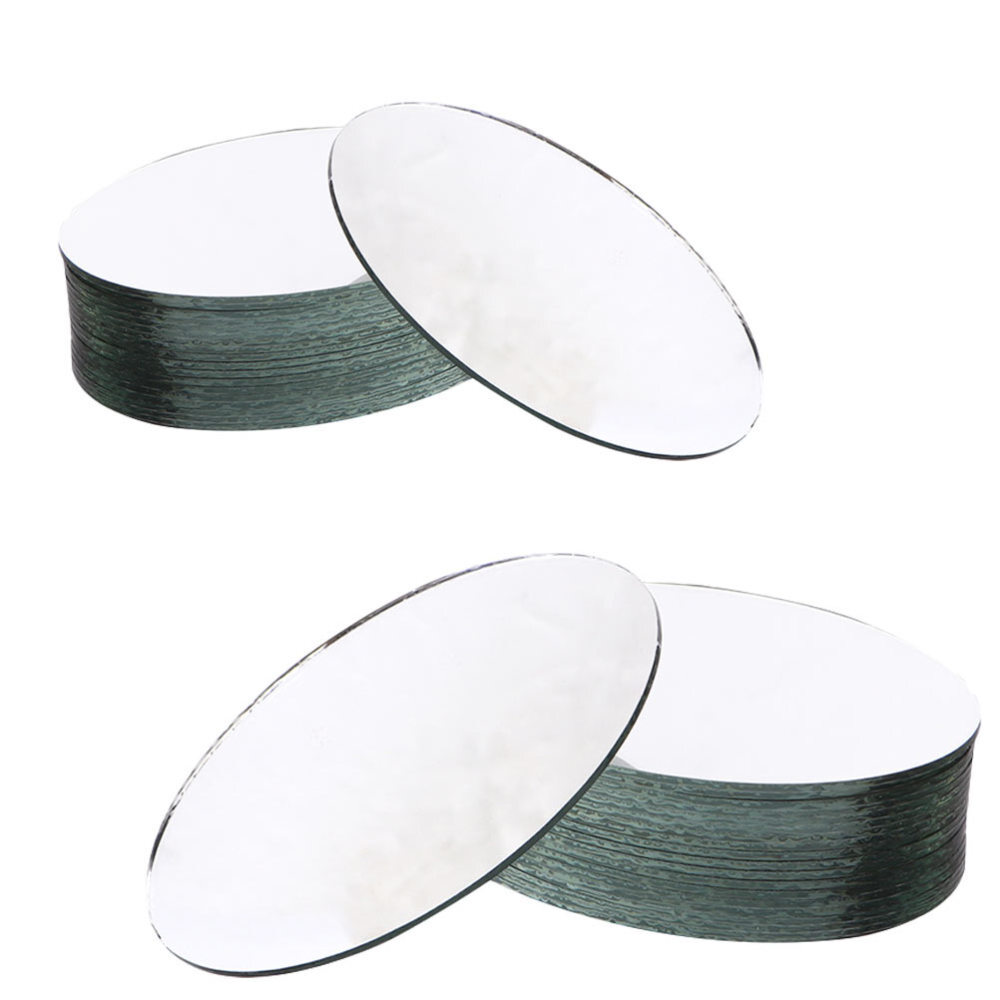 20PCS Scrapbooking Mirror Replacement Mirror Tile Oval Mirror Tiles for Girls