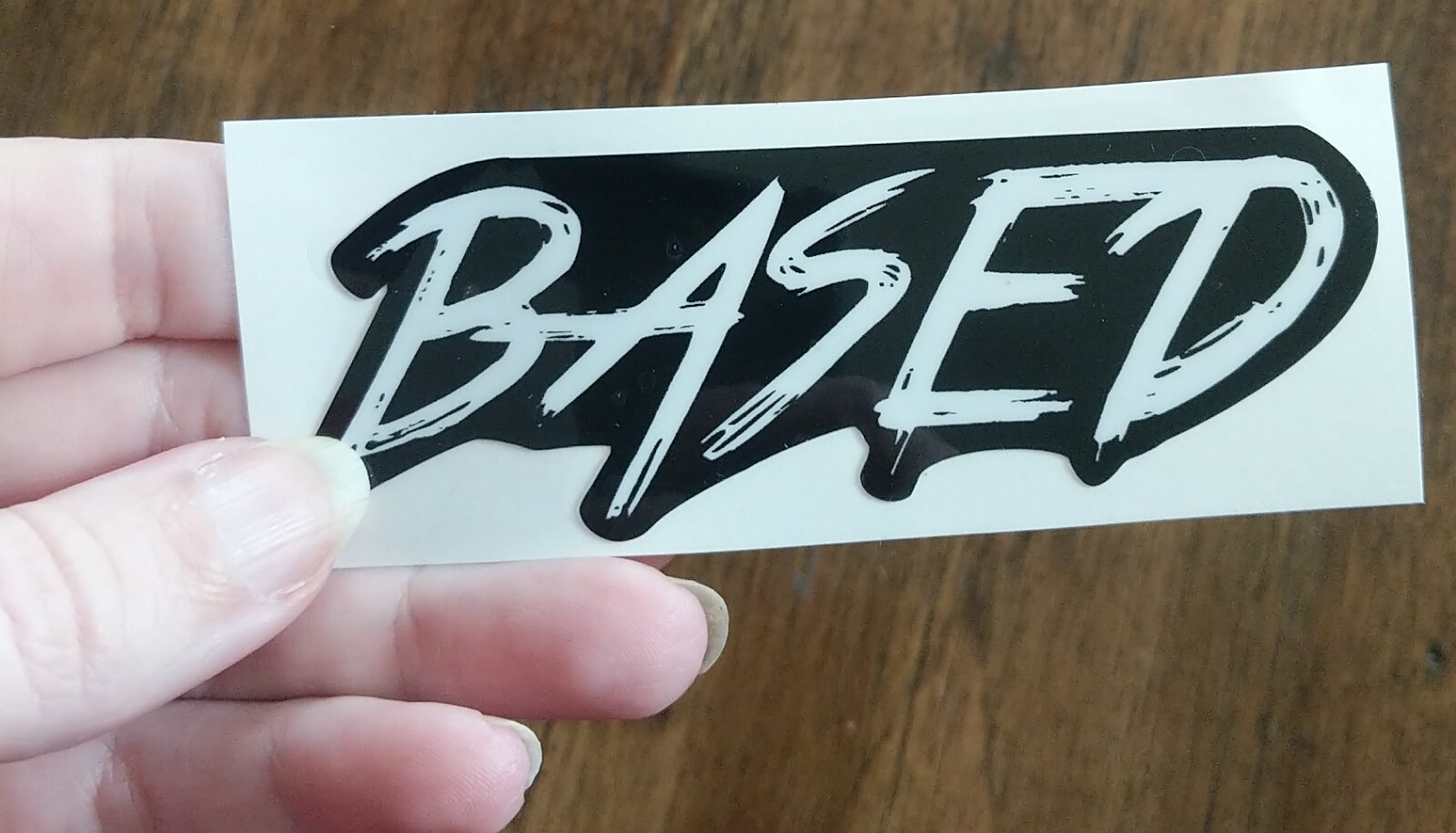 Small Based Decal 4×1.5″ Printed Vinyl Sticker Choose From 4 Color Combinations!