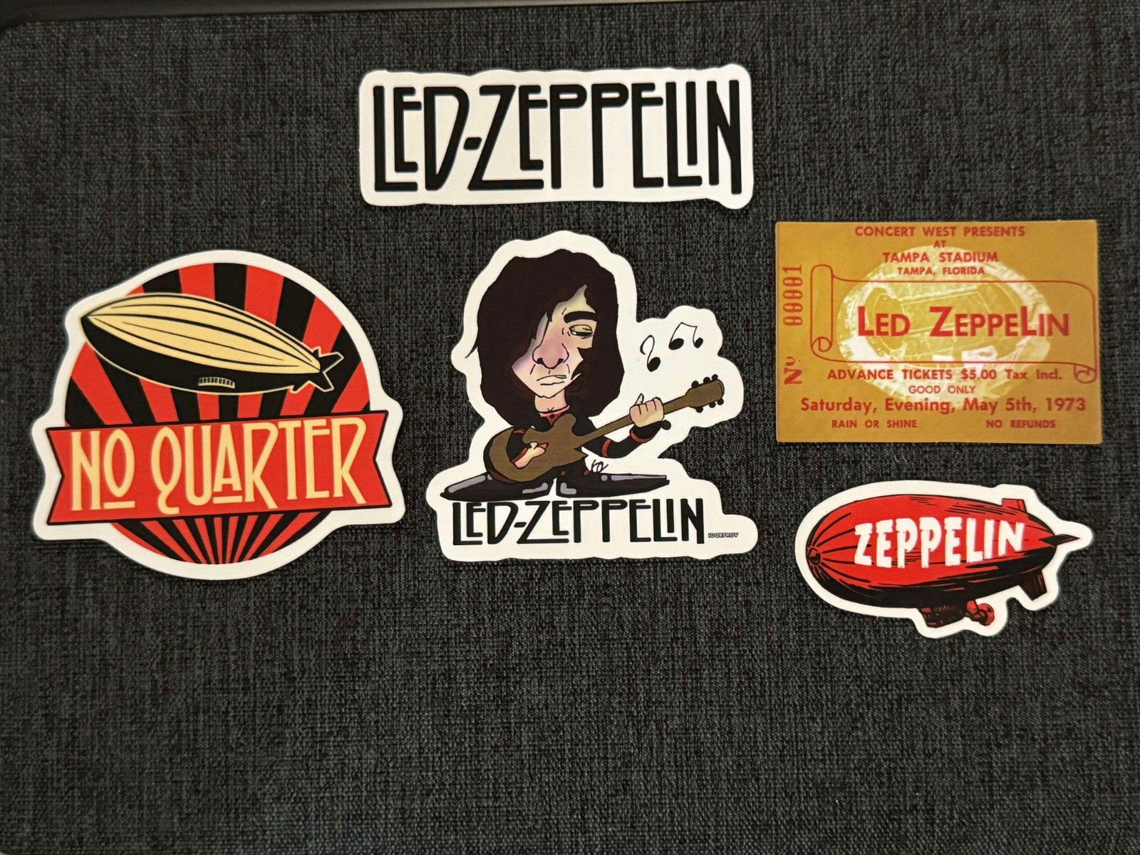 Lot (5) LED ZEPPELIN 1″ to 3″ Band STICKERS FAST! FREE SHIP! Page Plant