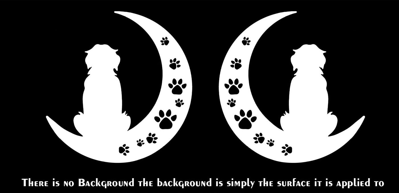 Dog Sitting on Moon Two 5″ Vinyl Decals Car Truck Window Laptop Tablet Mirrors
