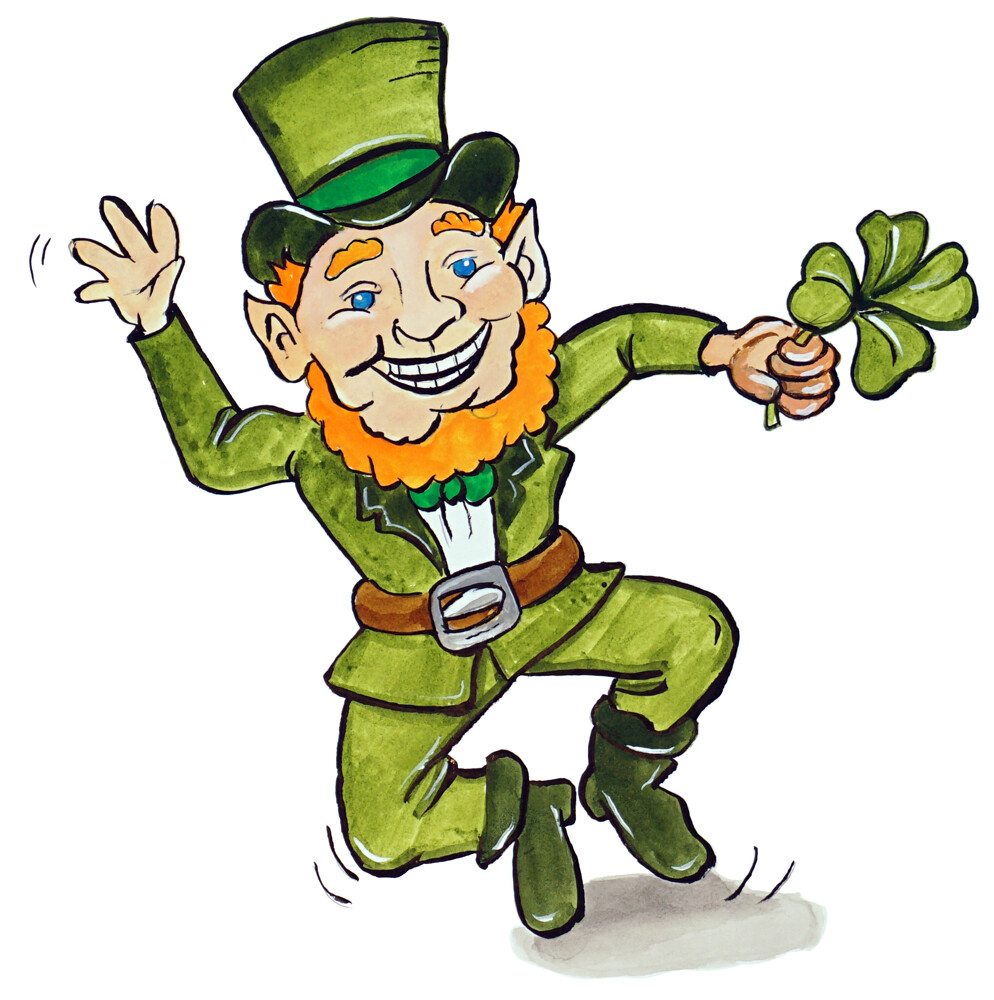 Leprechaun Fine Art Decal Sticker Irish FolkTale Pot of Gold Three Wishes March