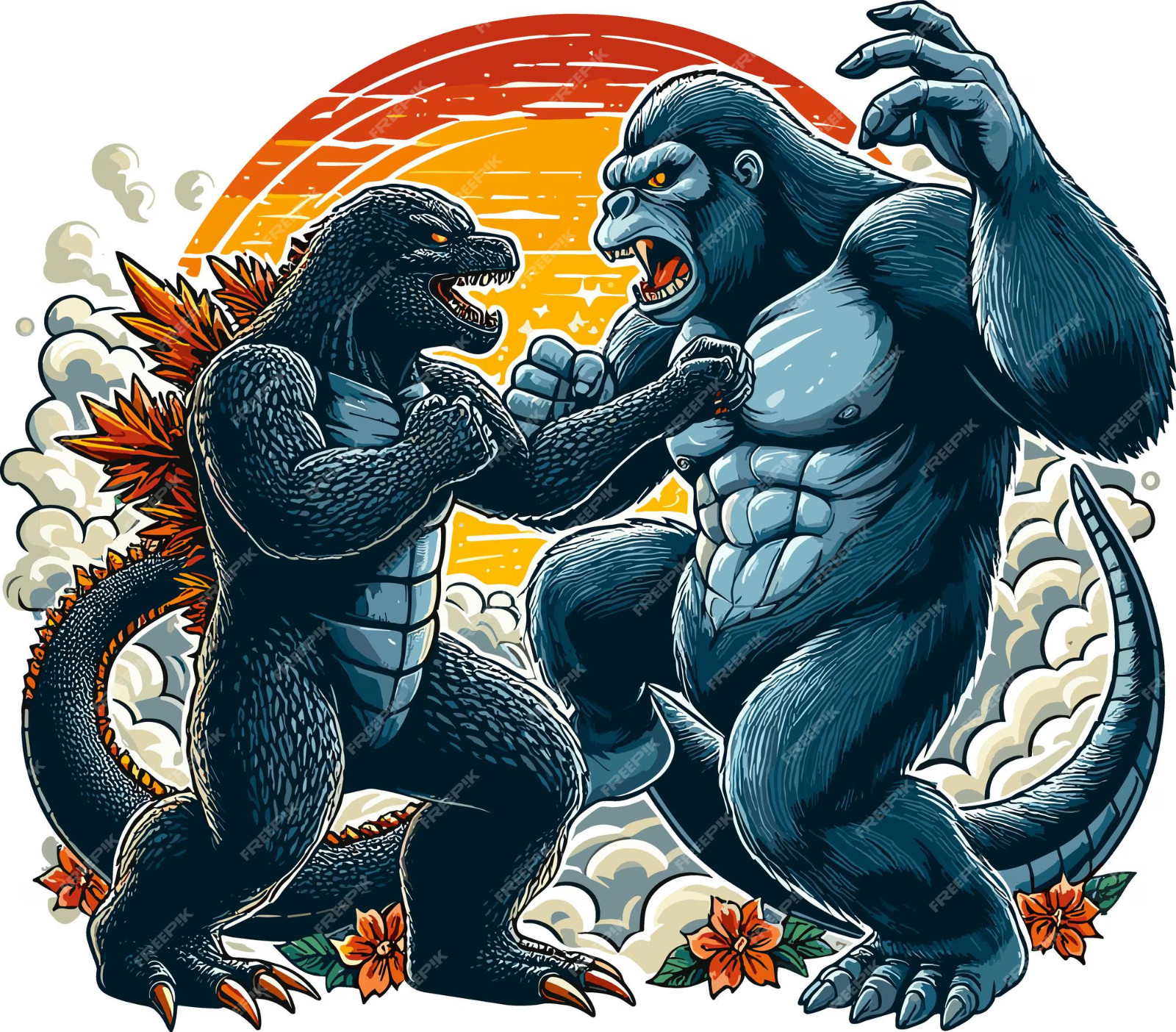 Godzilla Vs king kong sticker weatherproof bumper vinyl decal