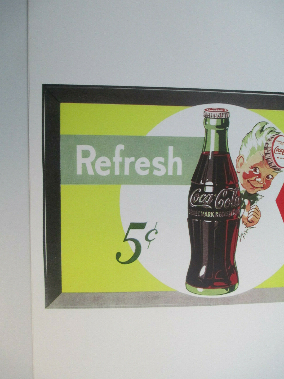 Coca-Cola Refresh Sprite Boy 5 Cent Removable Vinyl Decal Re-positionable Retro