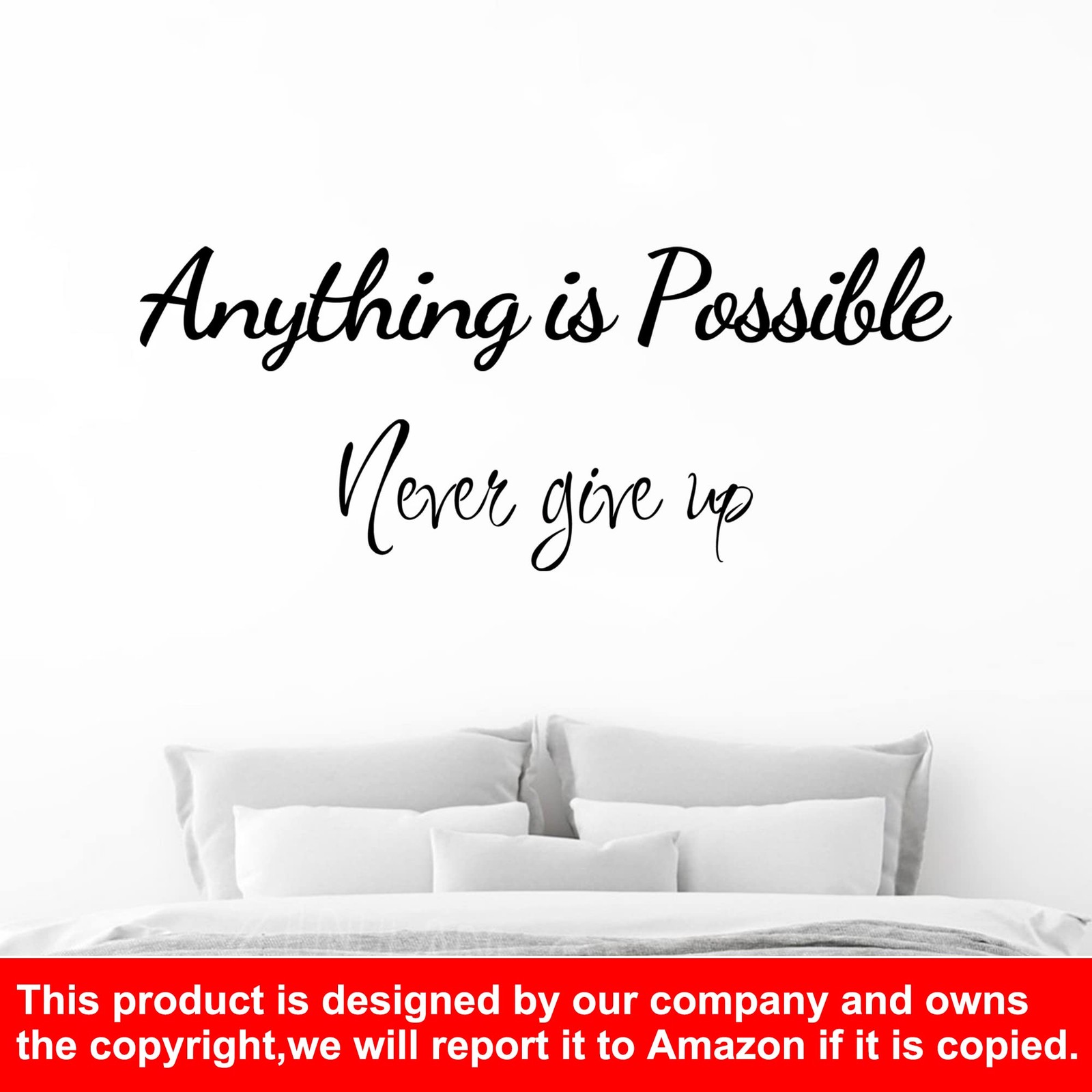 Large Inspirational Quote Wall Decals, Removable Positive Saying Lettering St…