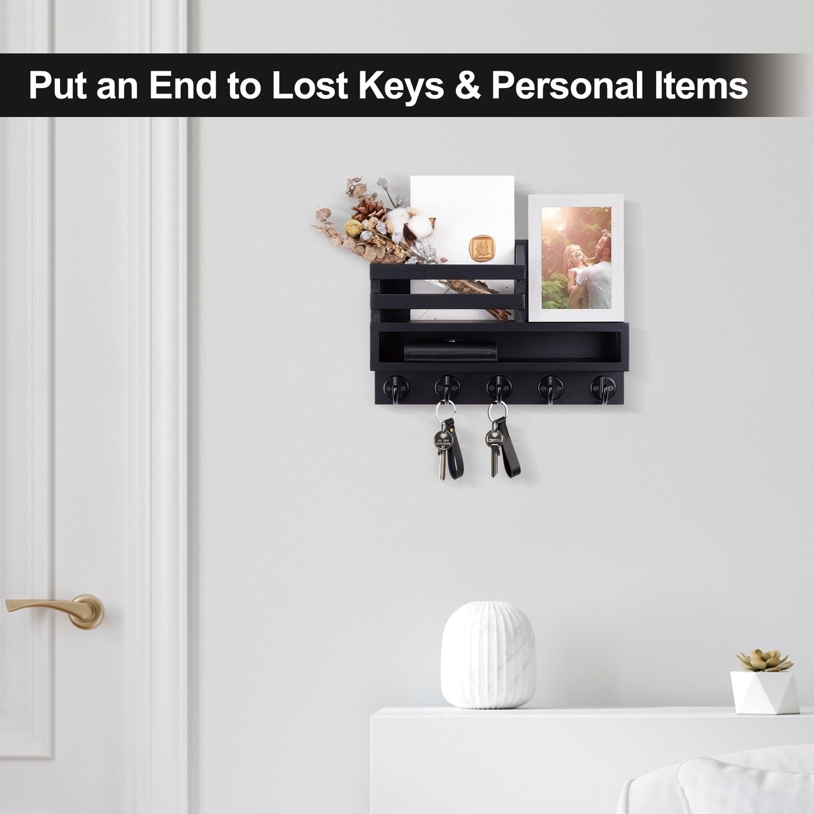 Key and Mail Holder Wall Mount, Key Hanger with Long Storage Box an… Fast Ship