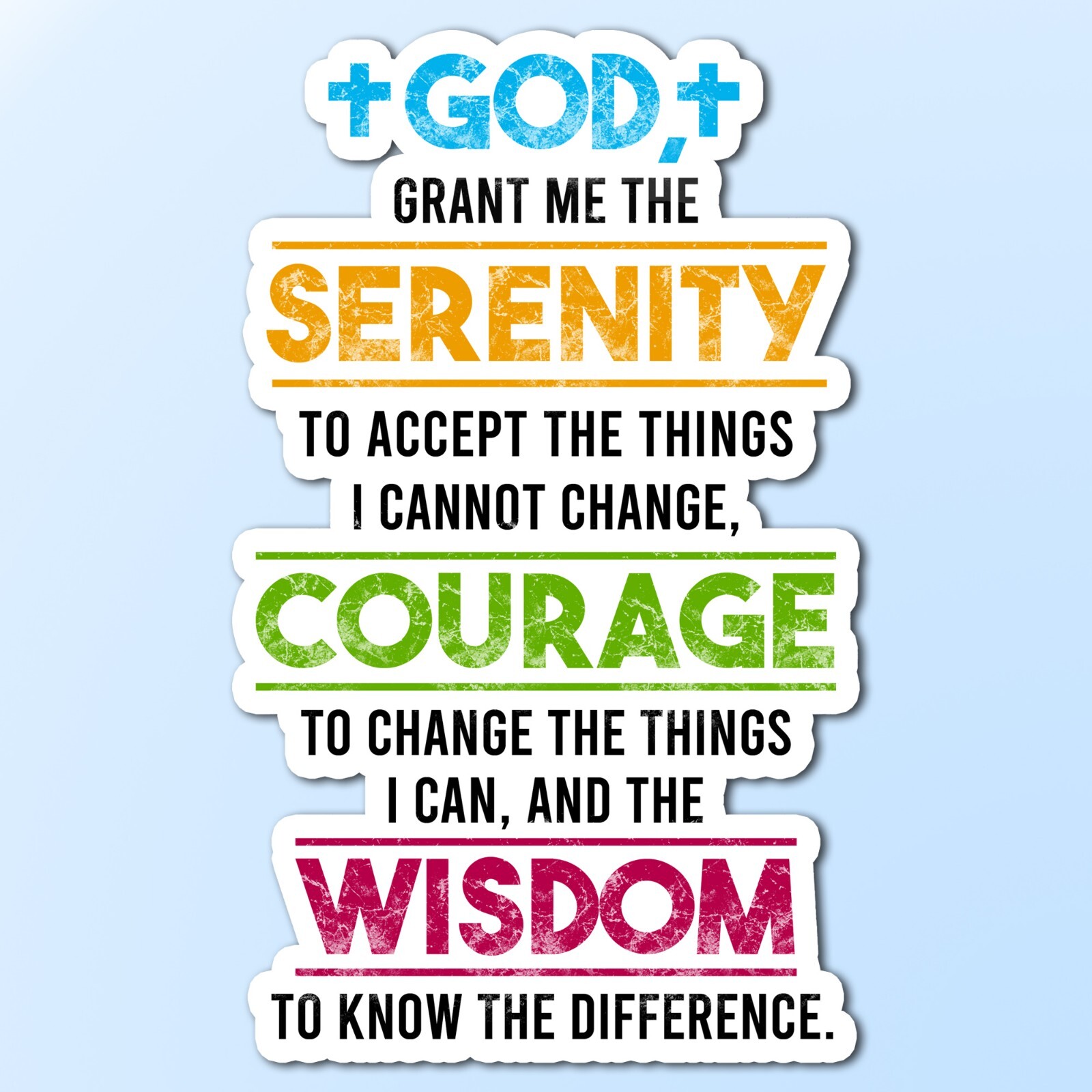 Serenity Prayer Courage Wisdom Inspirational Vinyl Decal Laptop Sticker 4 x 2.5″