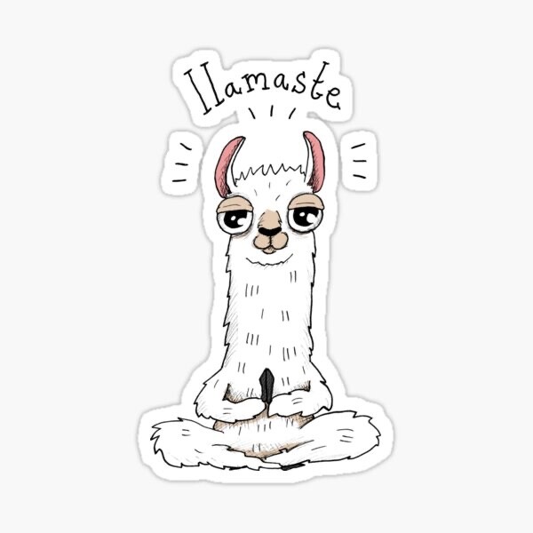 Namaste Yoga Llama Funny Cool Vinyl Wall Decal Room Decor Sticker Animal Quote
