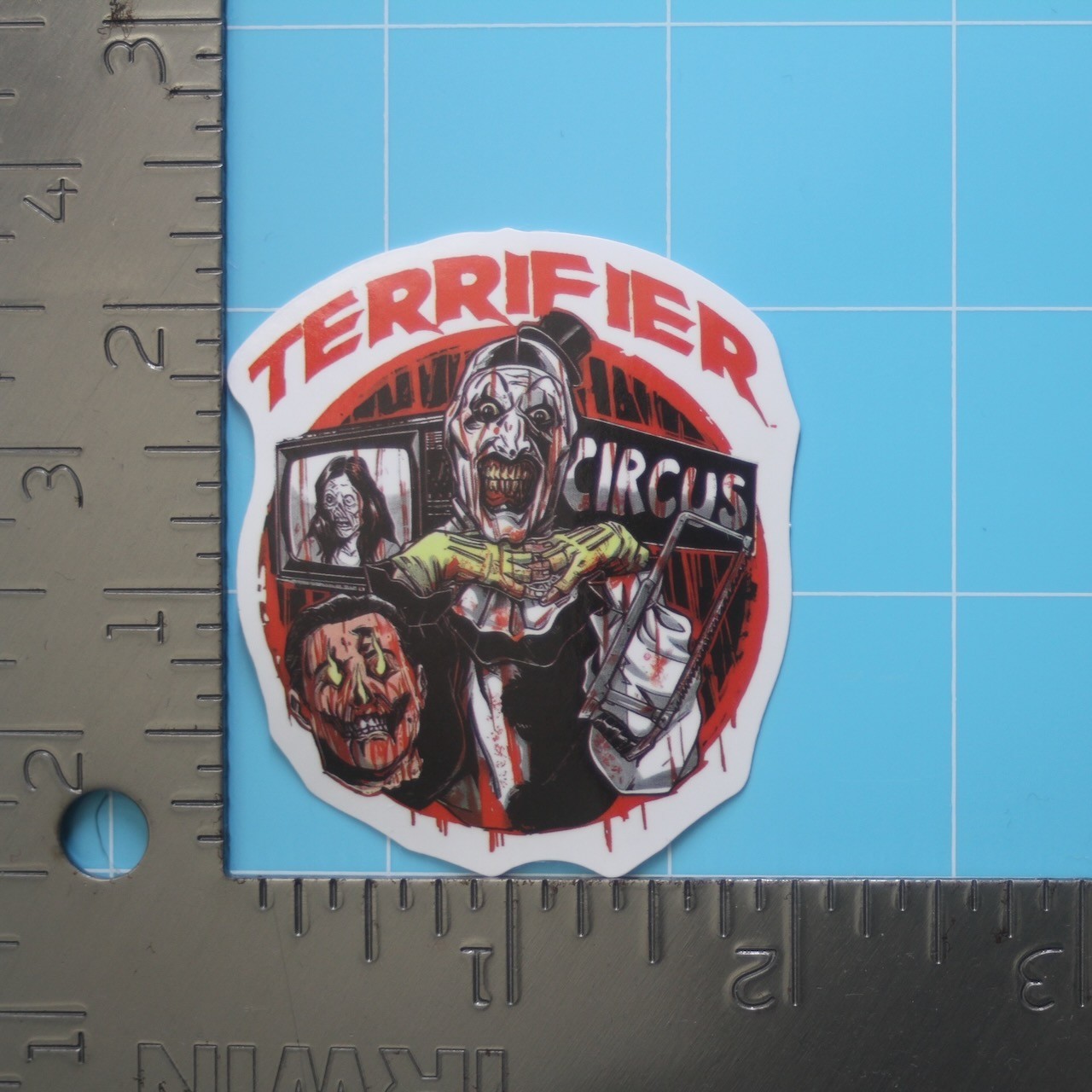 Terrifier Sticker (ART THE CLOWN) Bloody Horror Movie, Gloss PVC Decal