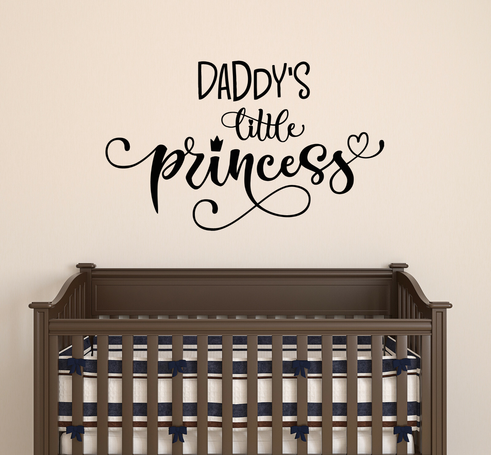 Vinyl Wall Decal Daddy’s Little Princess Nursery Stickers 22.5 in x 13 in gz183