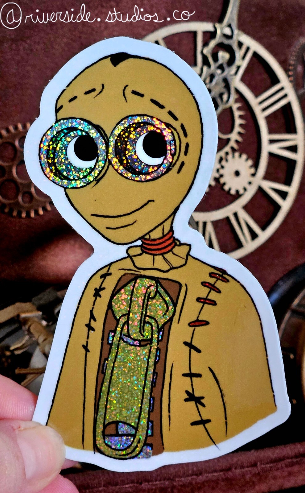 9 Nine Tim Burton Glitter Vinyl Sticker 3″ Original Art Shane Acker 