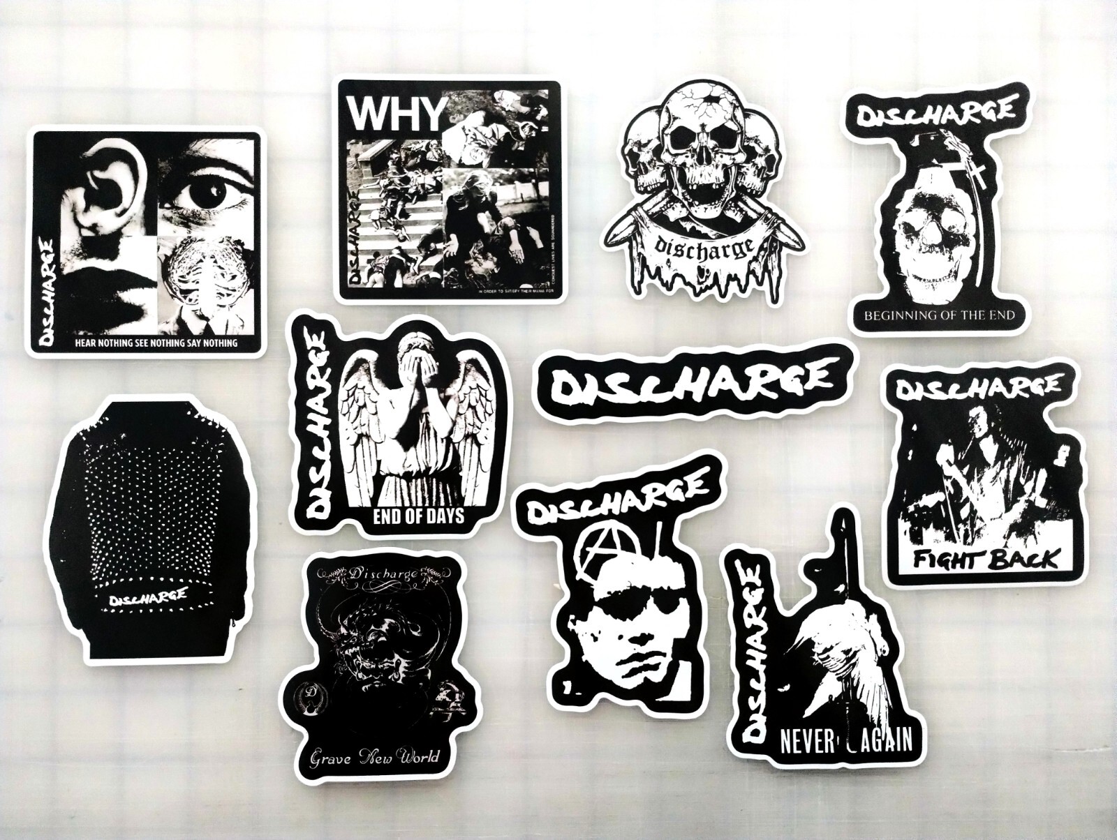 D-Beat / Raw Punk Band Vinyl Sticker Lot (11 Stickers) hardcore thrash rocker