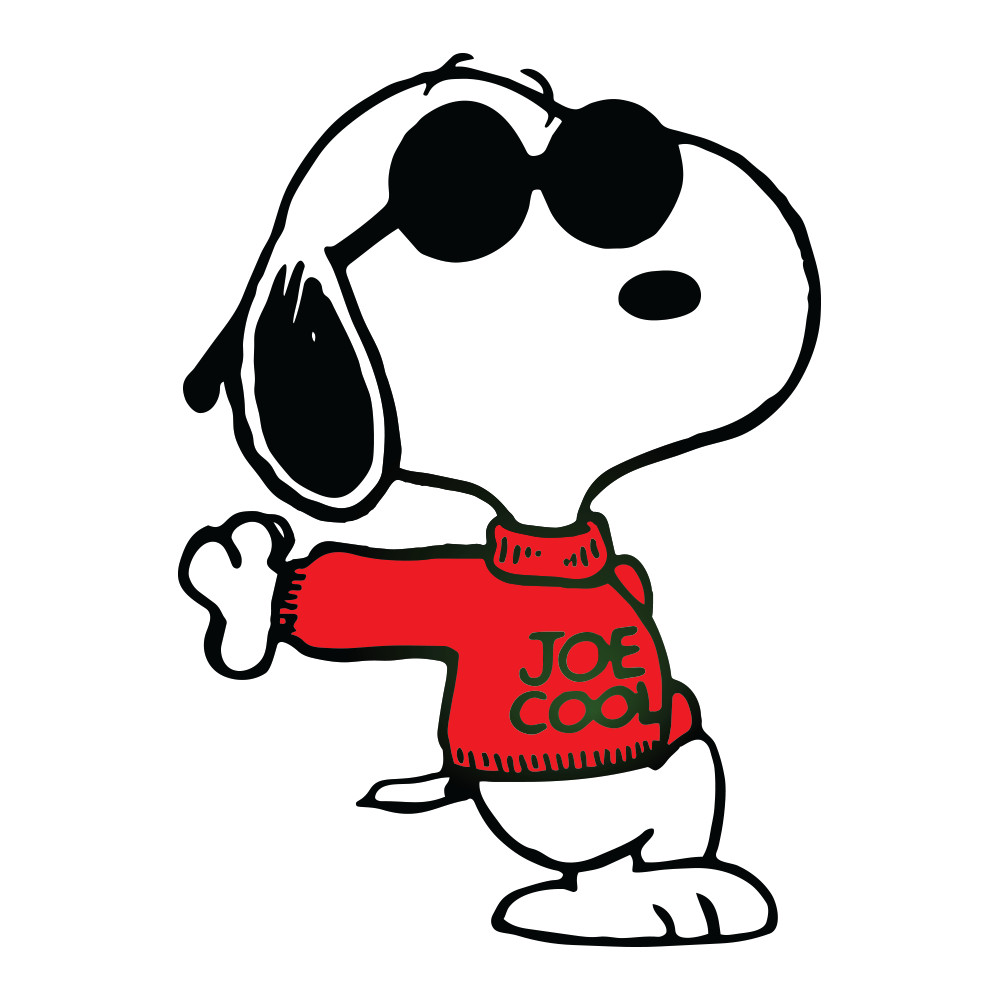 Snoopy Peanuts with Sweater Joe Cool for Car Bumper MacBook and iPad 2.6″ x3.5″