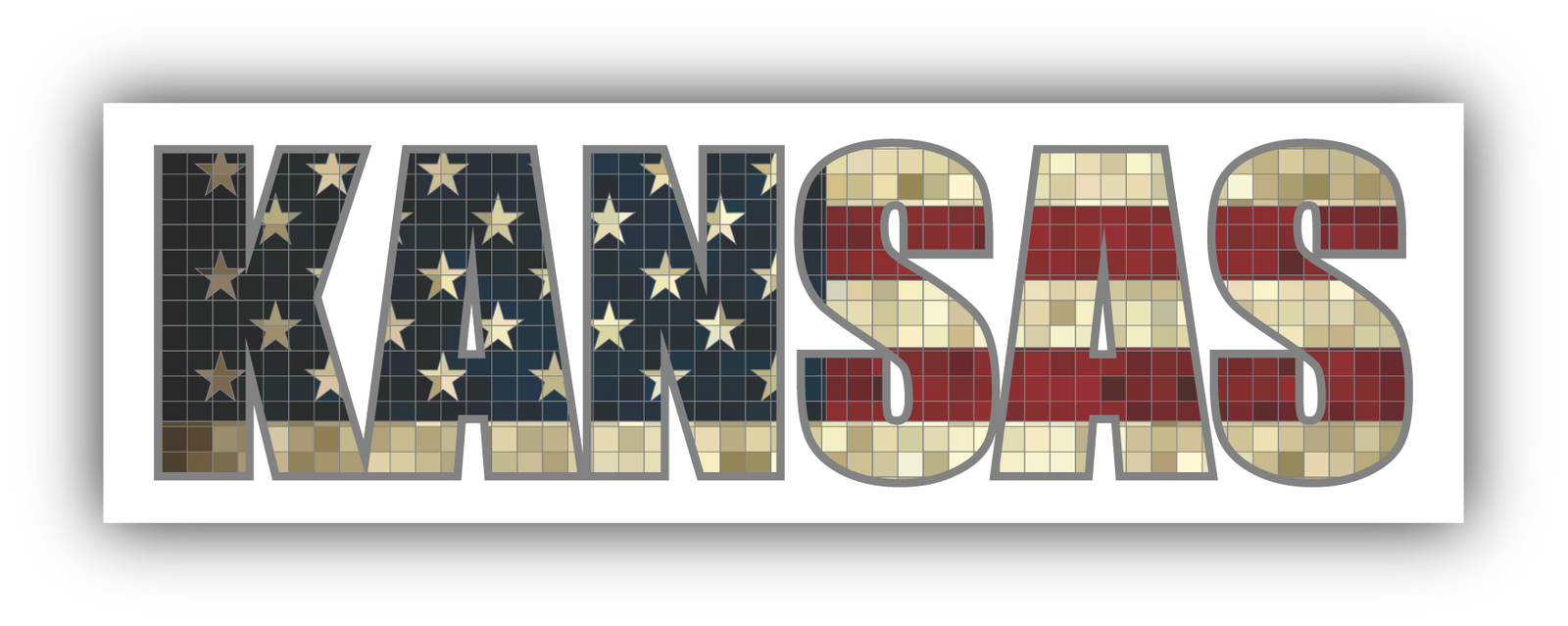 Kansas USA State Flag Slogan Vinyl Sticker Car Bumper Decal