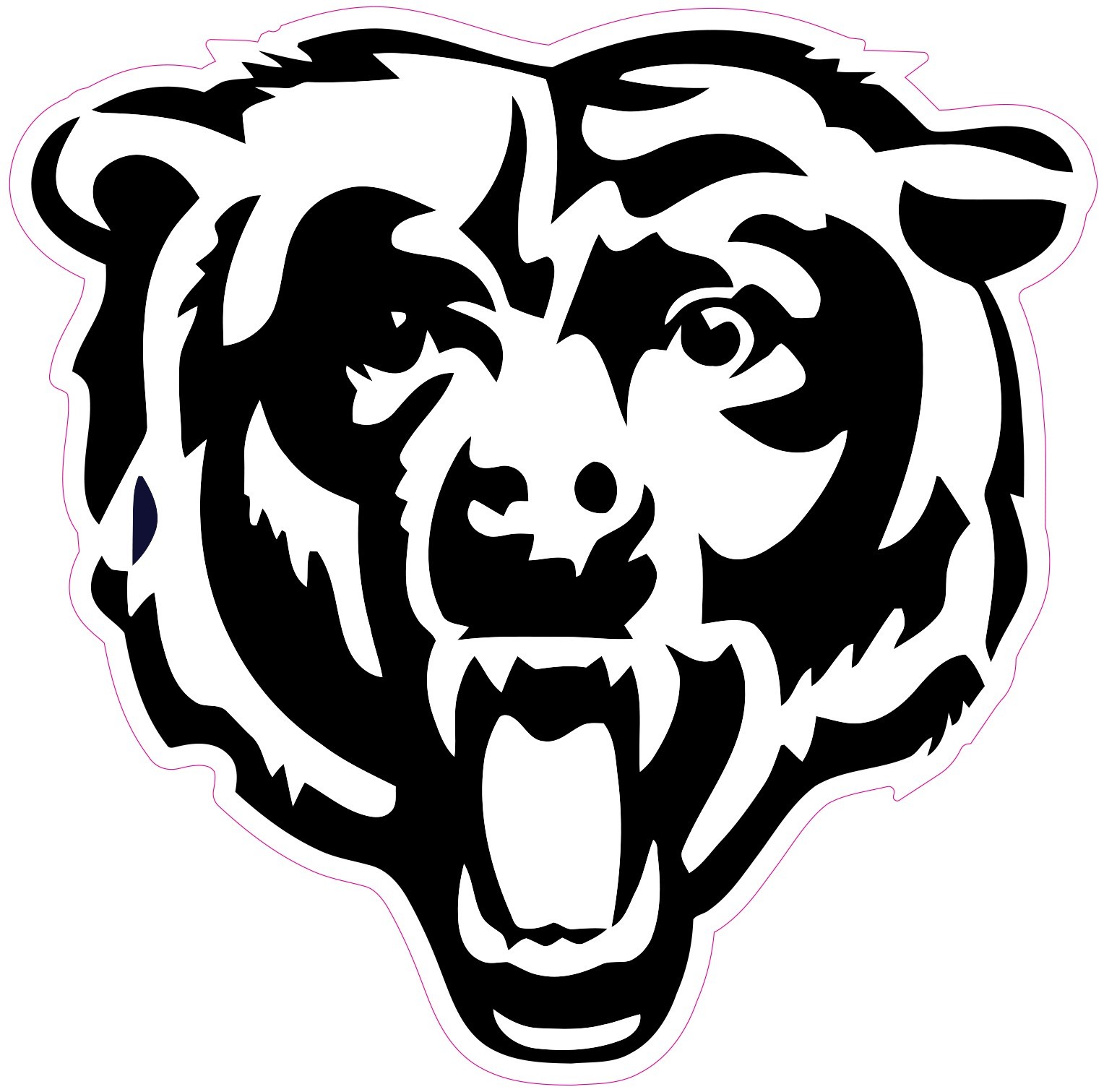 Chicago Bears Black White Football Vinyl Decal Sticker Car Truck Bumper Tumbler