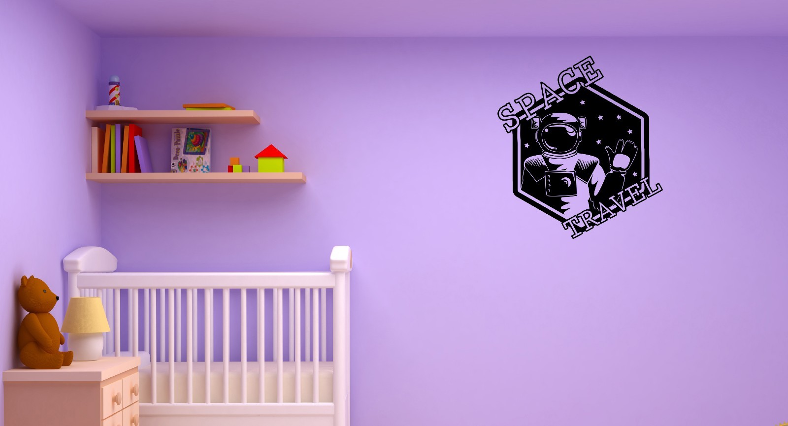 Wall Decal Space Travel Astronaut Universe Stars Vinyl Sticker (ed905)