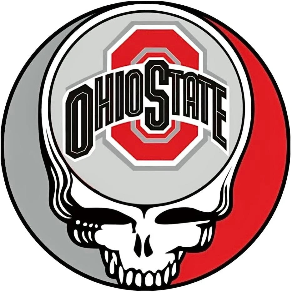 🌹GRATEFUL DEAD Ohio State Buckeyes Stealie Sticker *NEW* Measures 4″ x 4″⚡️