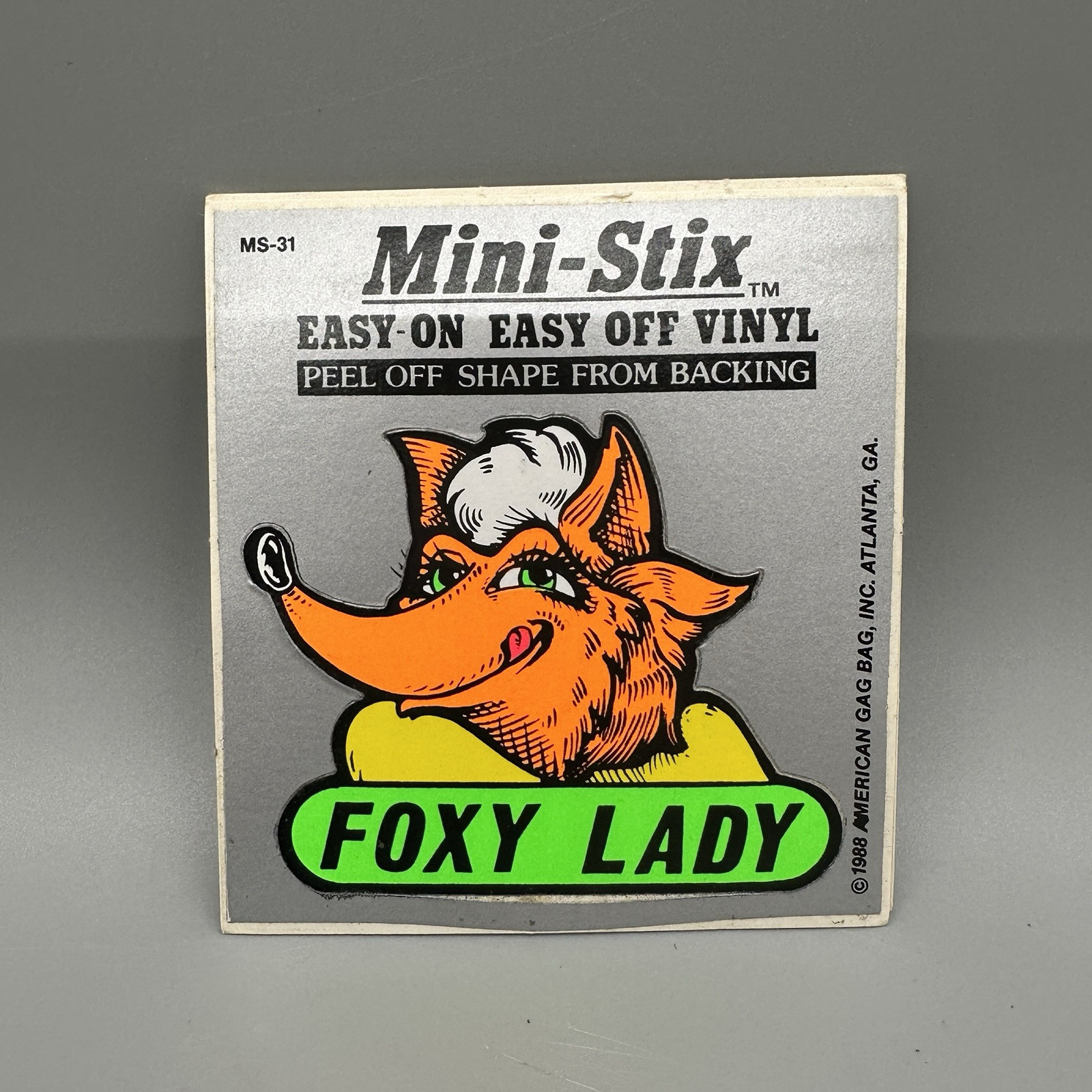 1988 Vintage “Foxy Lady” Black Light Retro Vinyl Sticker Cut-Out