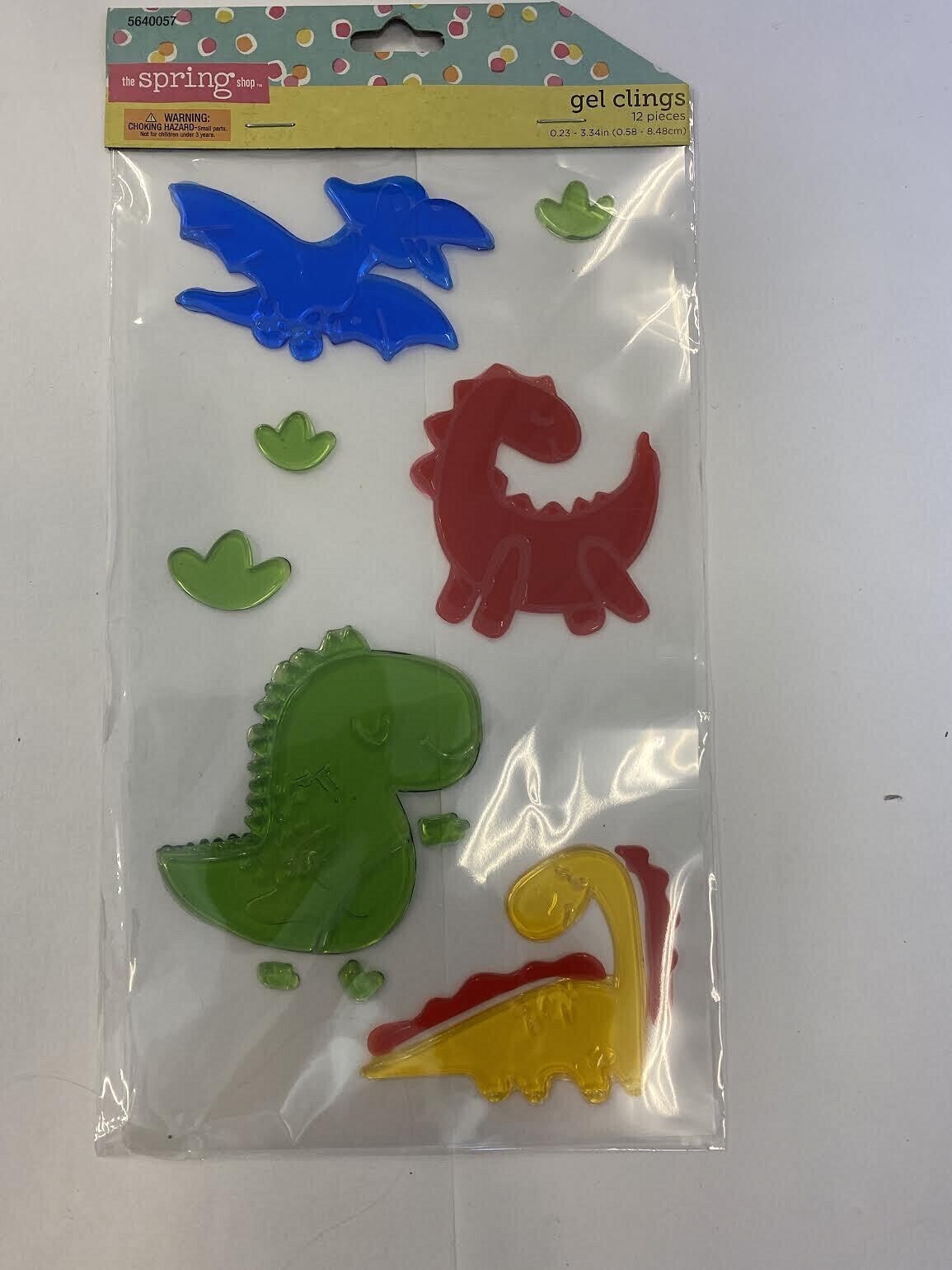 Dinosaur Dino Window Gel Cling Decor classroom 12 pieces 1/4″ x 3″ stickers