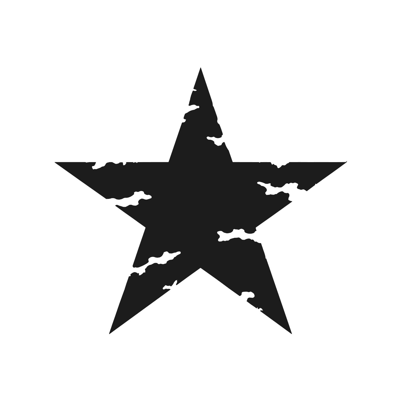5 Point Distressed Star Vinyl Decal Pointy star shape symbol Sticker