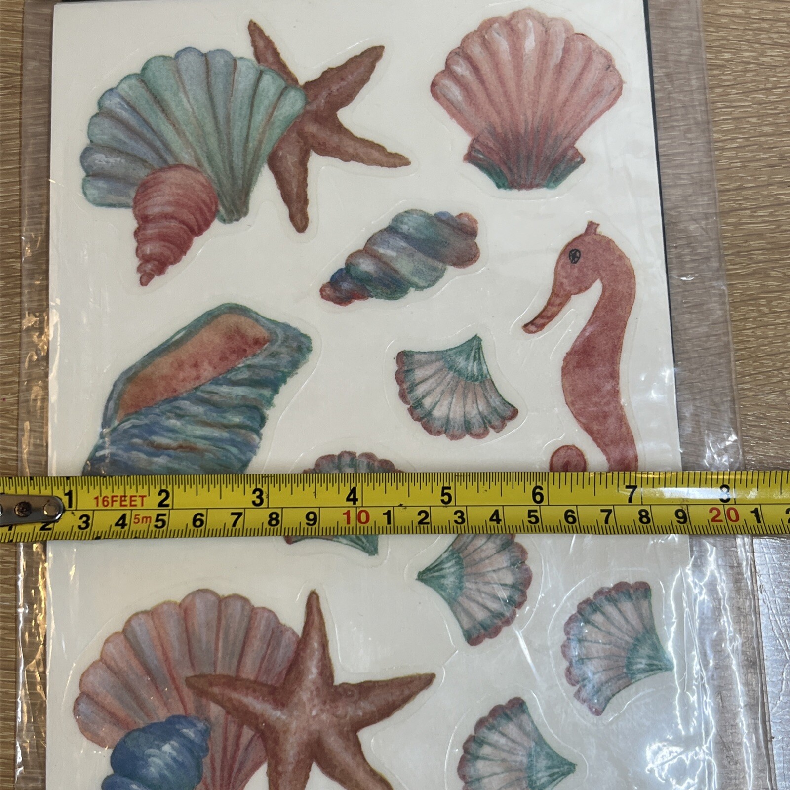 VTG Painted Potties Toilet Bowl Decals Novelty Designer Set Seashells Wall Decor