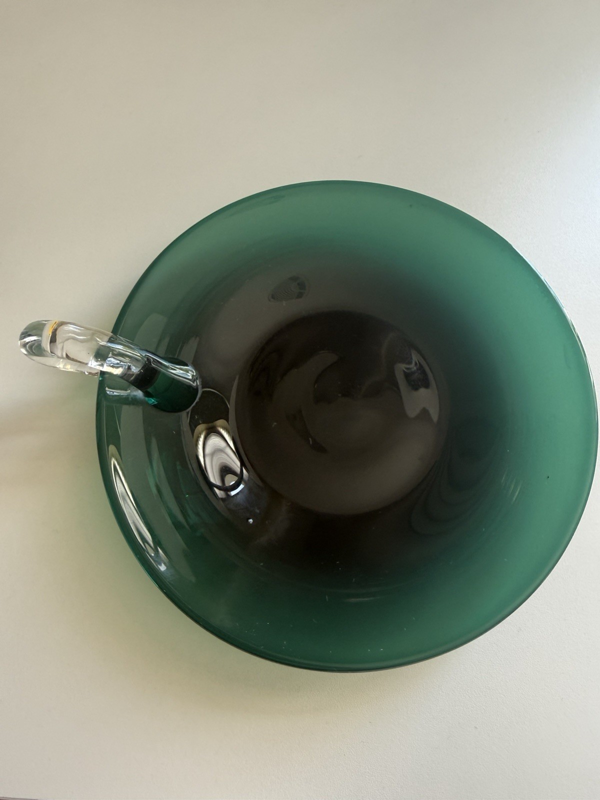 Vintage Emerald Green Hand Blown Glass Art Signed Decorative Centerpiece