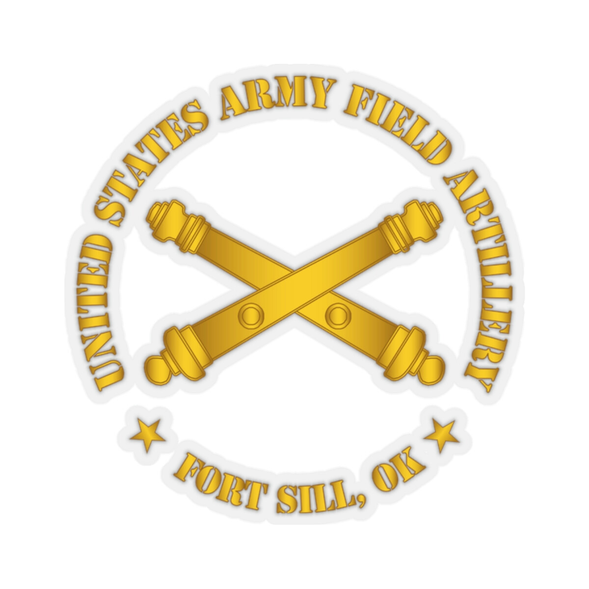 Kiss-Cut Stickers – US Army Field Artillery Ft SIll Ok w Branch wo Bkgrd
