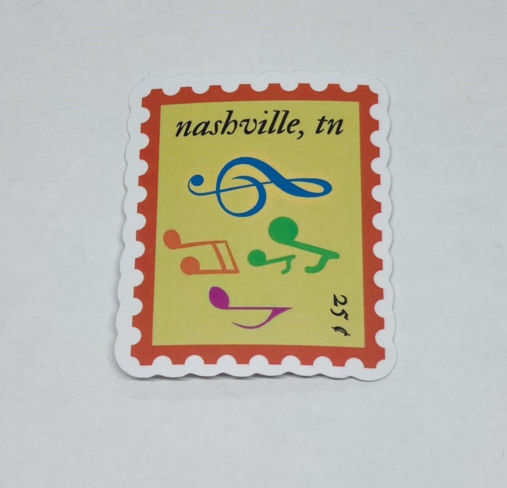 Nashville Tennessee Sticker Stamp Design Travel Art Decal Vinyl Souvenir Tc6