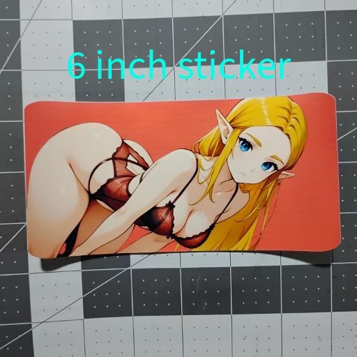 Lot Of 5 Anime Waifu Zelda Vinyl Ecchi Lewd Decal 6 Inch Waterproof Sticker Set