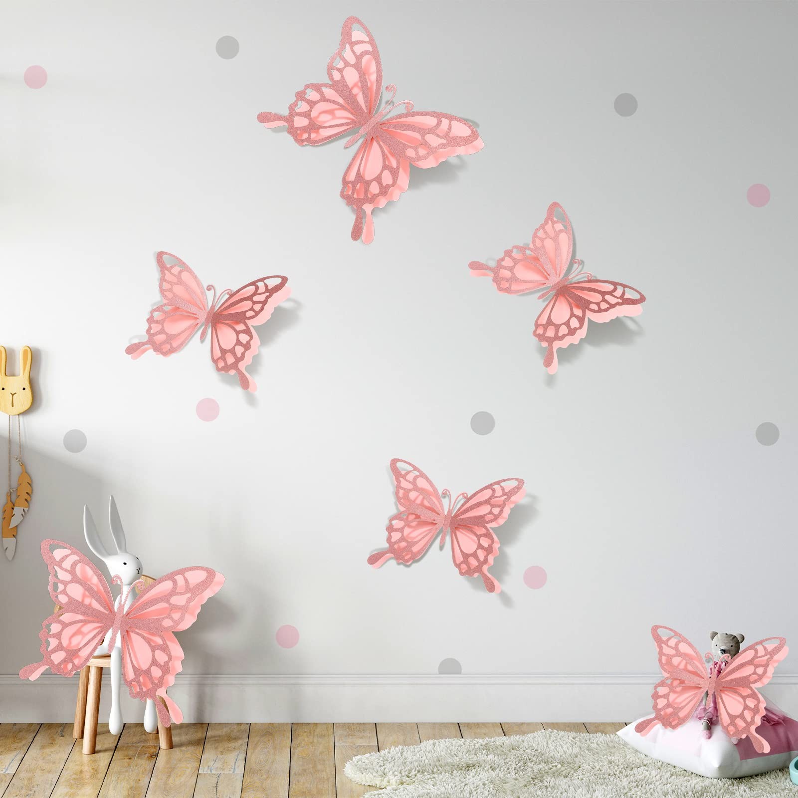 Geyee 12 Pcs 3D Large Butterfly Party Decoration 12 Inch 10 Inch Big Butterfl…