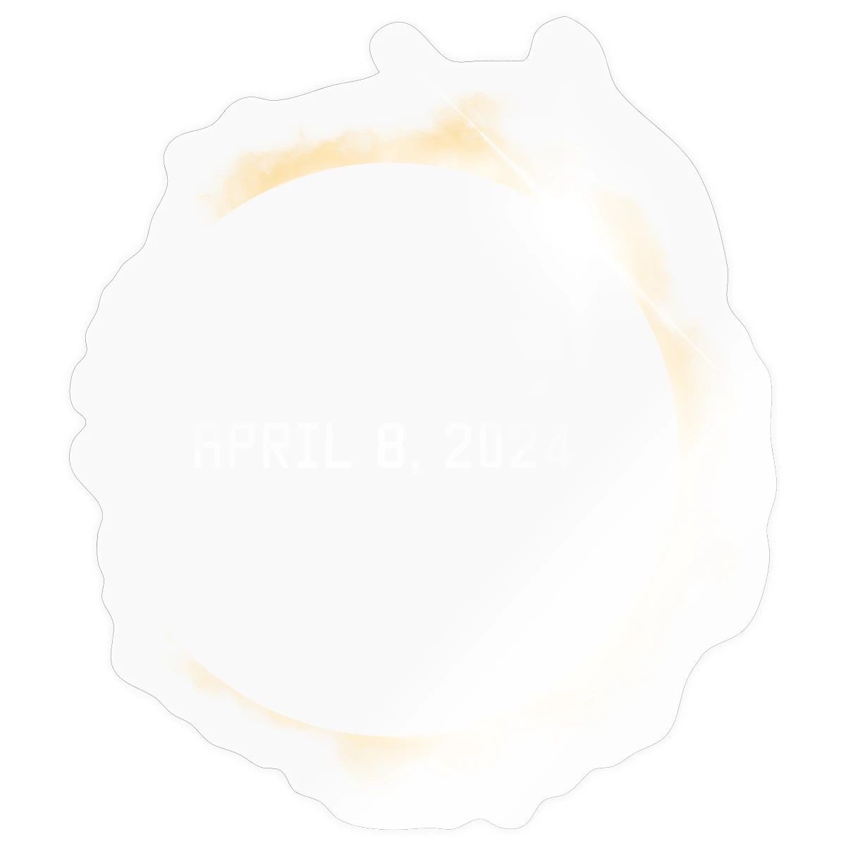 Total Solar Eclipse 2024 Sticker, max. 4 x 4″, 4 x 4″, transparent glossy
