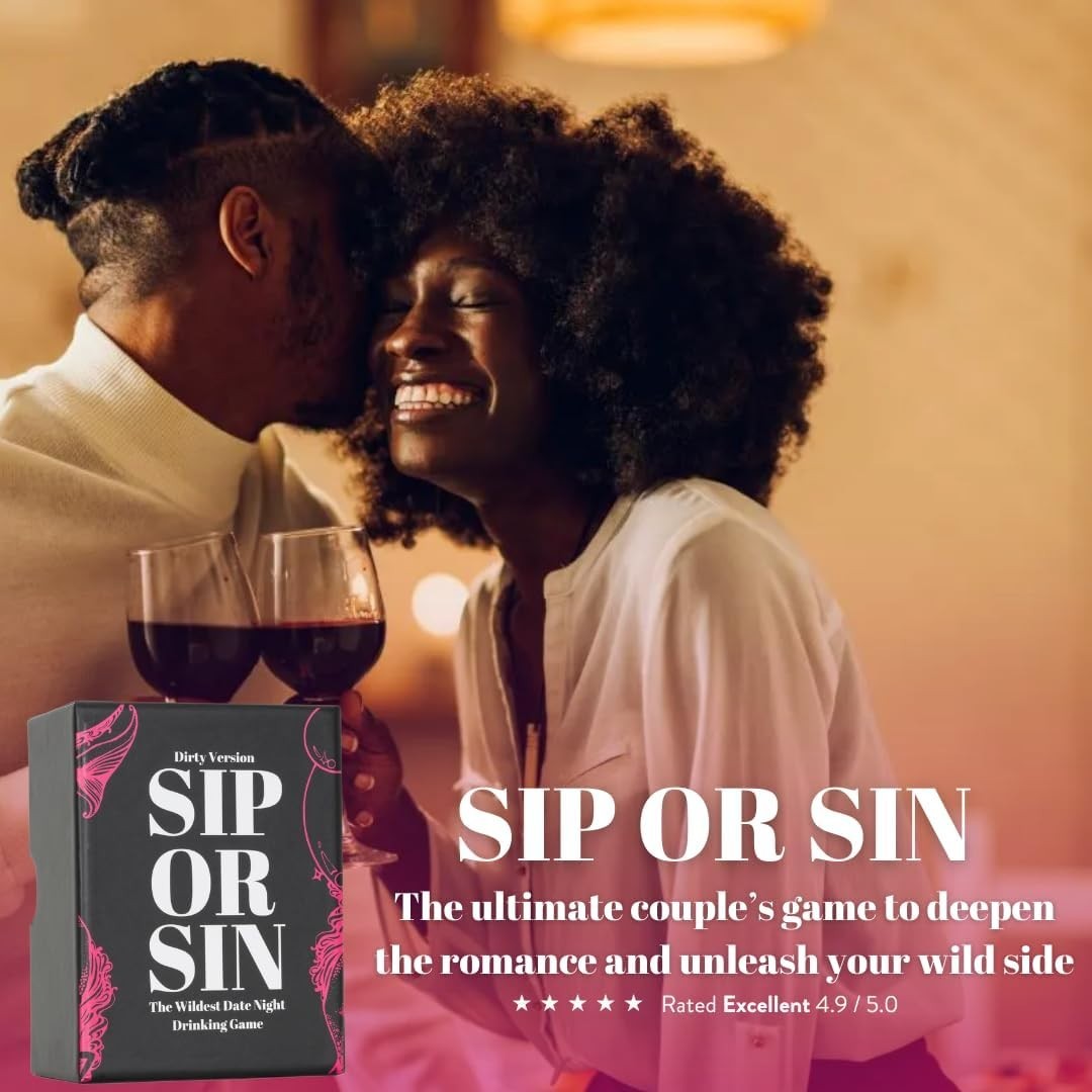 Sip or Sin Drinking Couple Game – Freaky Couples Game for Romantic Date Night, A