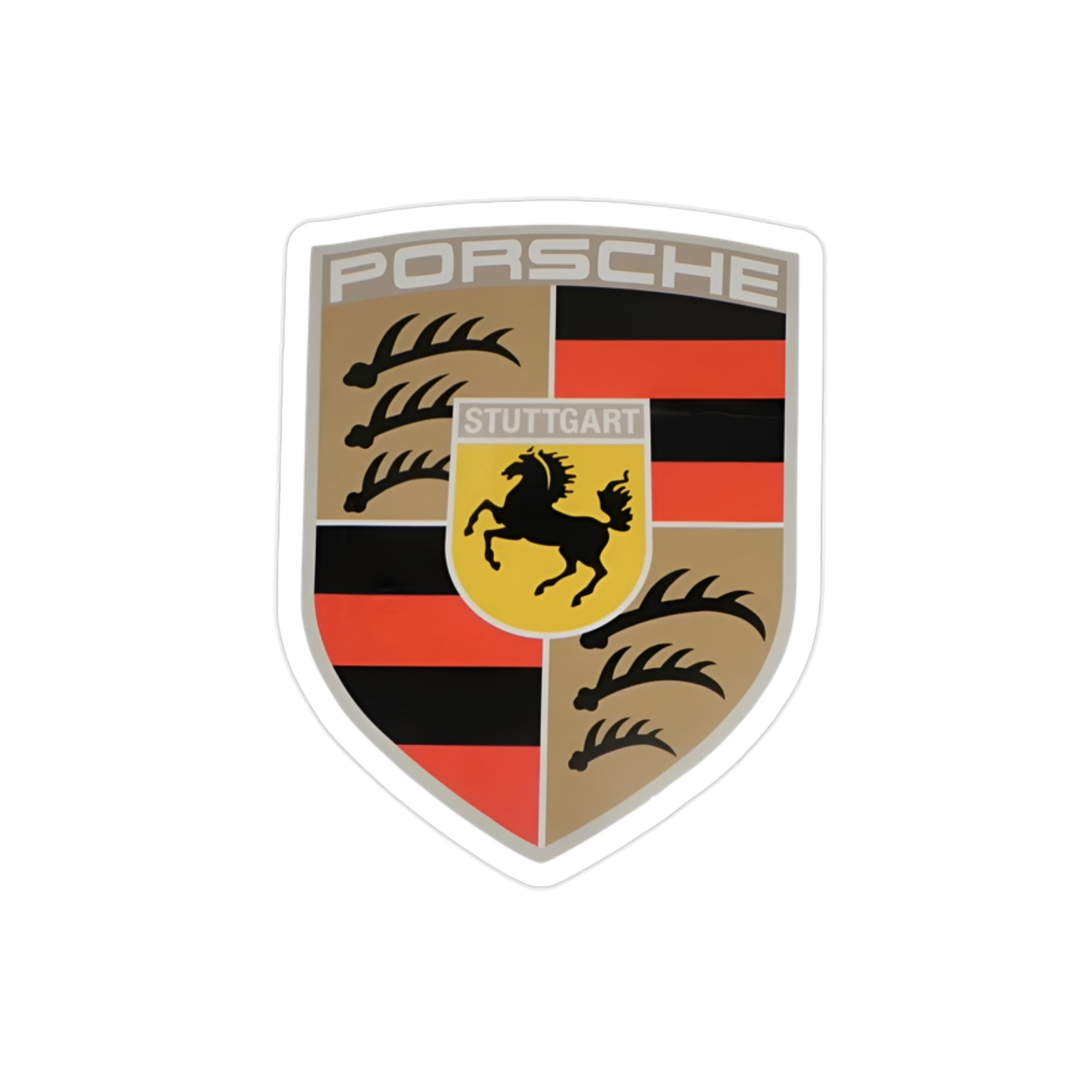 54-74 Vintage Porsche Crest Orange Black 911 912 914 356 Small 1.75IN TALL