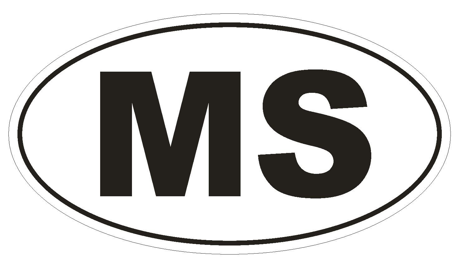 MS Mississippi OVAL Bumper or Helmet Sticker D470 Montserrat Country Code