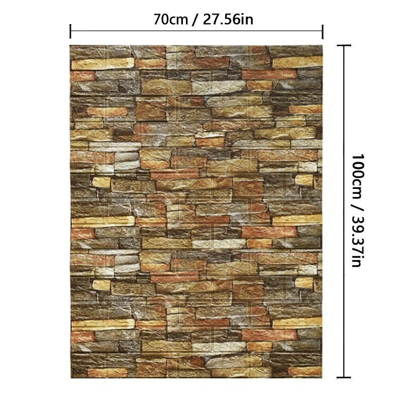 Brick Wall Sticker Self-Adhesive Wallpaper 3D Tile Foam Panel Waterproof Sticker