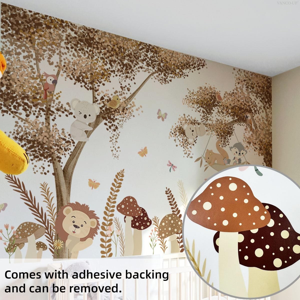 Large Tree Wall Decals Bohemian Style Brown Cartoon Trees Wall Stickers Peel …
