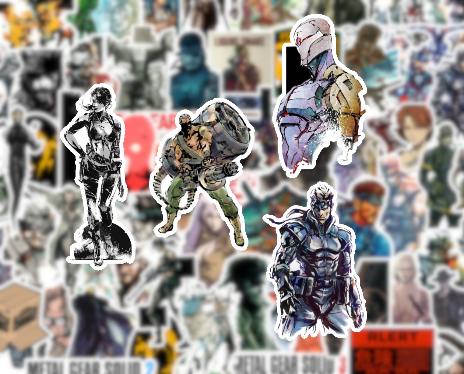 25/50 Metal Gear Solid Sticker Pack – Waterproof Vinyl – Solid Snake Quiet PS2
