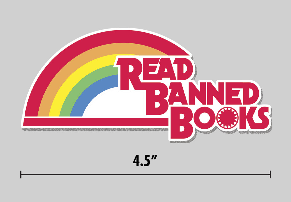 “Read Banned Books” Sticker Rainbow Parody 4.5″ Vinyl Decal