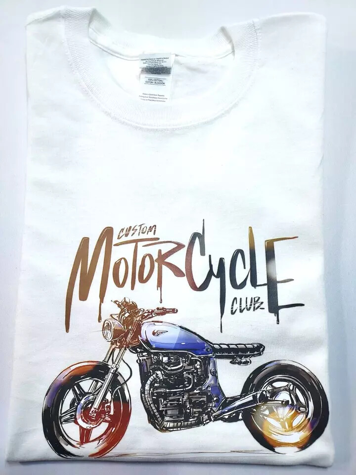 Motorcycle Easy Iron on Sublimation Stickers Biker T-shirts Hoodies Hat (3 Pack)