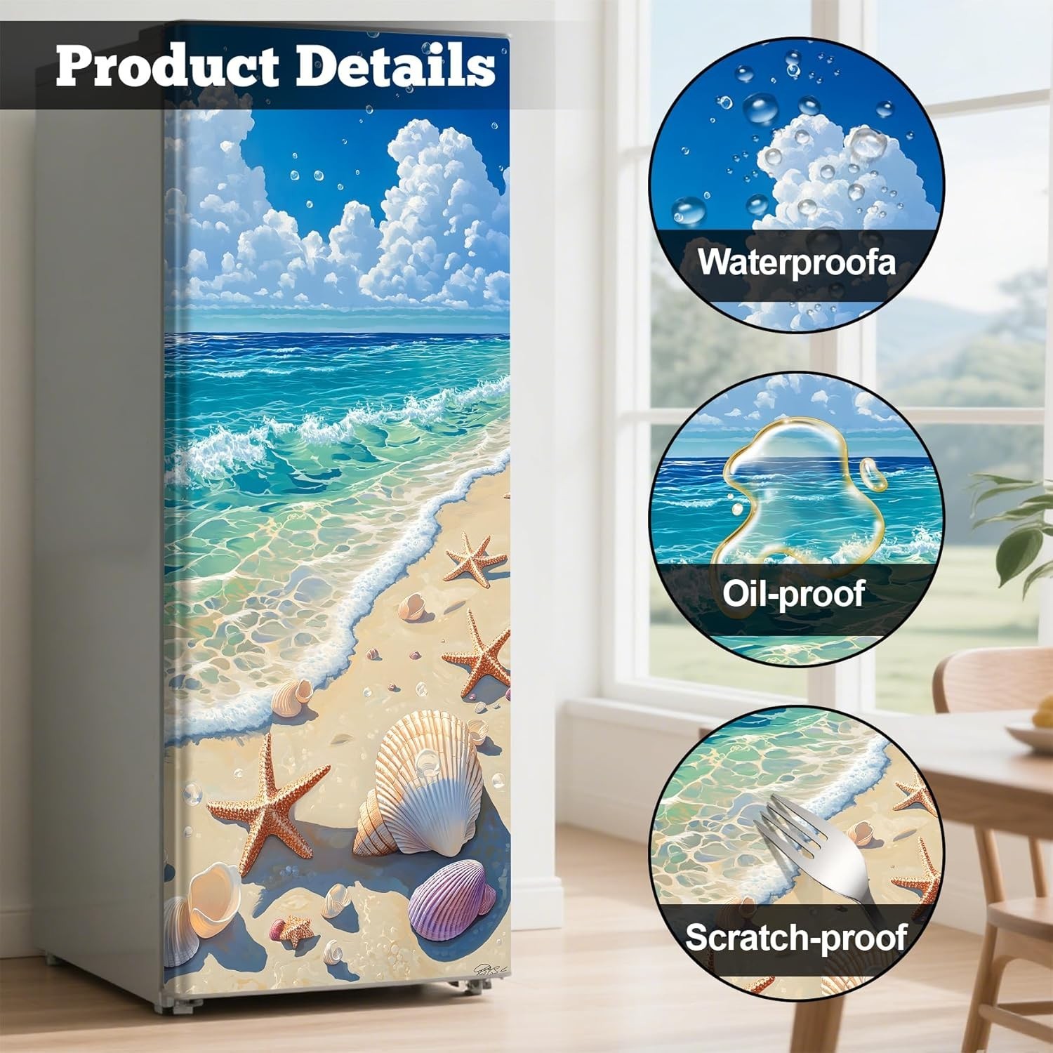 Self-Adhesive Refrigerator Wrap Set – Removable Vinyl Fridge Stickers, Peel &…