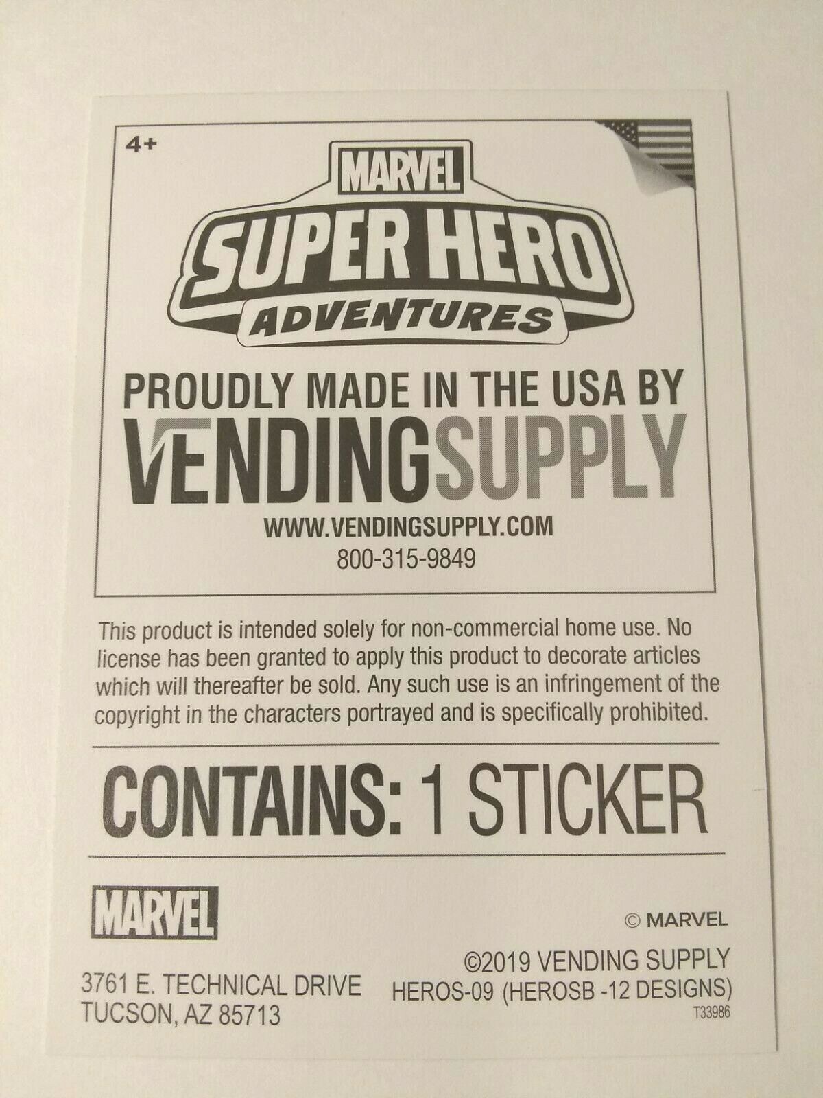 Official Marvel Superhero Adventures Ironman Hulk Thor Sticker Decal Vending New