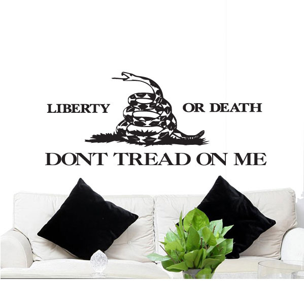 FGD Don’t Tread on Me Gadsden Liberty or Death Vinyl Wall Decal 40″ x 16″