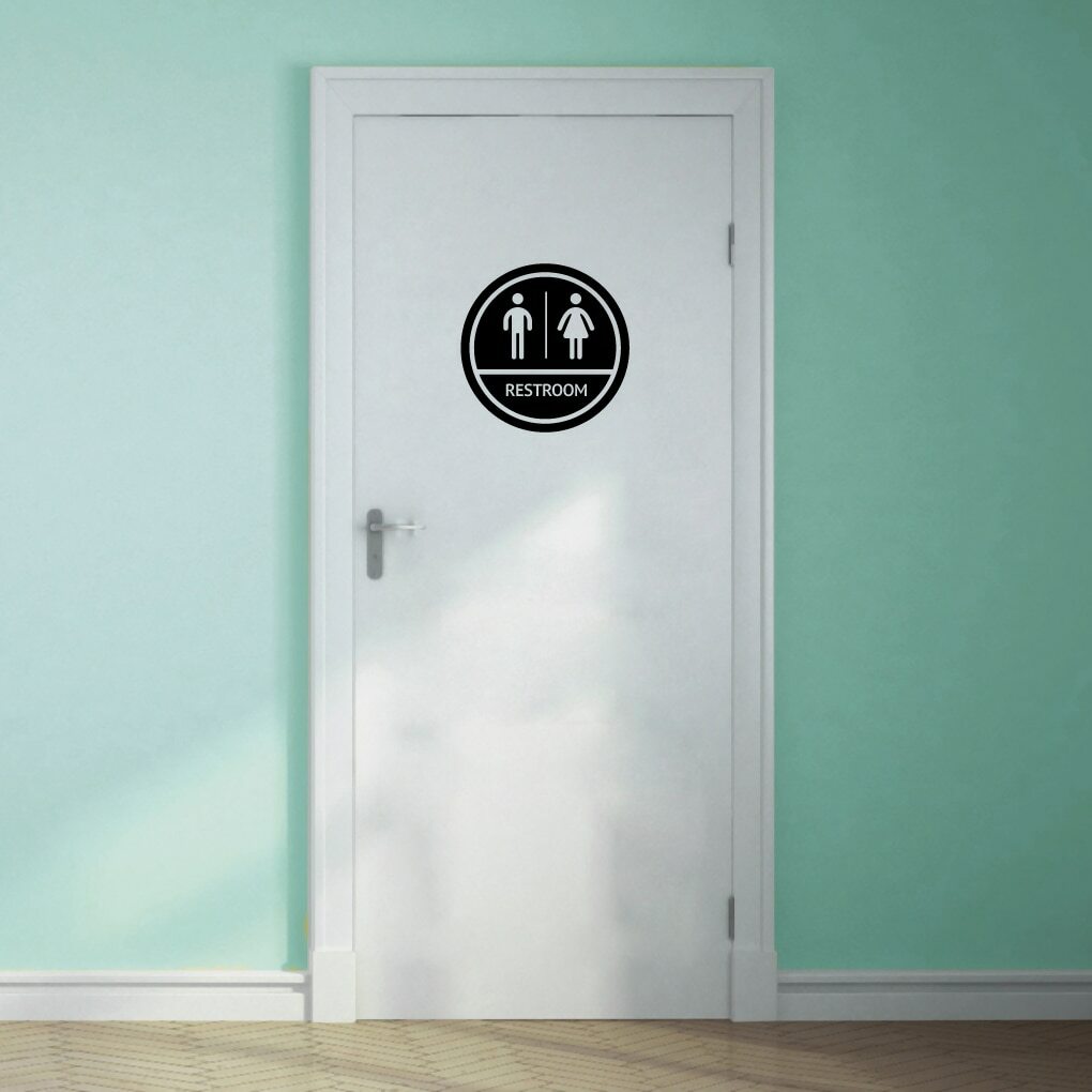 Restroom Sign Wall Decal – Bathroom, Restroom, Men’s and Women’s, Sticker, Sign