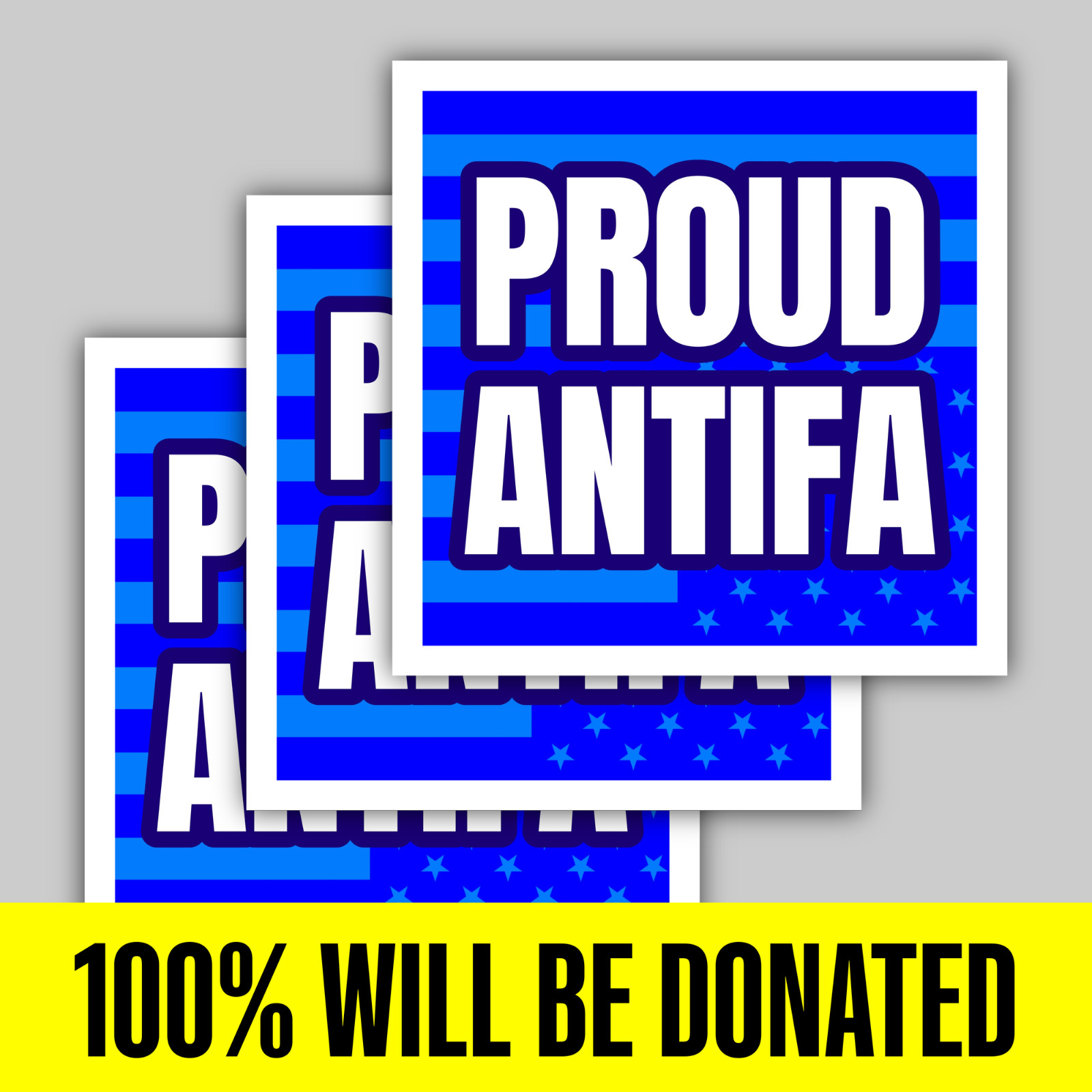 “Proud Antifa” Anti-Fascist 3 Sticker Pack (5 inches)