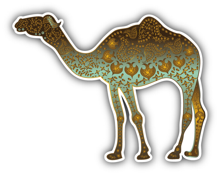 Ethnic Style Camel Car Bumper Sticker Decal