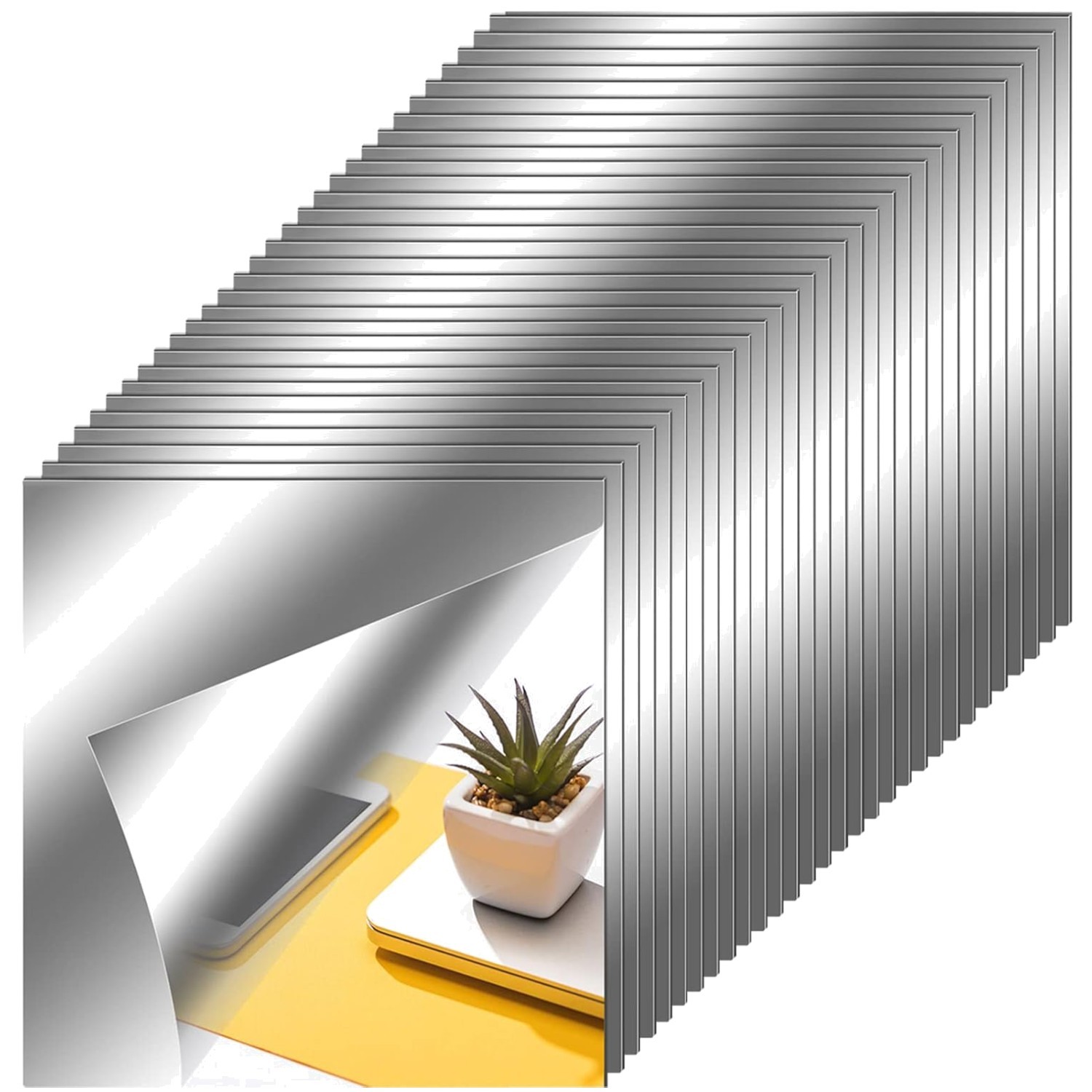 Flexible Mirror Sheets 30 Pack – Self Adhesive Tiles